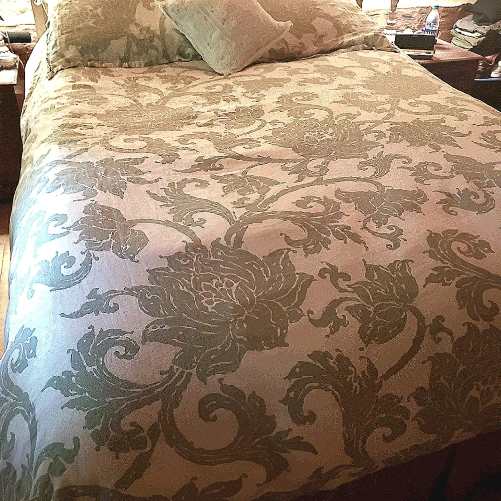 Pottery Barn Linen Duvet set - Queen Sage Green